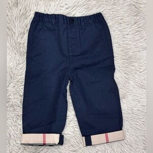 Burberry Navy Tucked Cuff Chino Pants